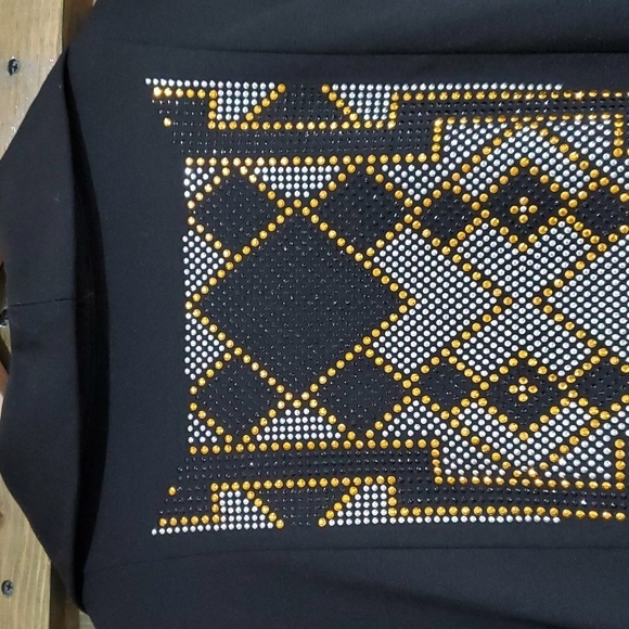 ANTHONY ORIGINAL BLACK LONG CARDIGAN ROBE KIMONO SIZE 2X TRIBAL WESTERN MOBWIFE - Picture 3 of 9